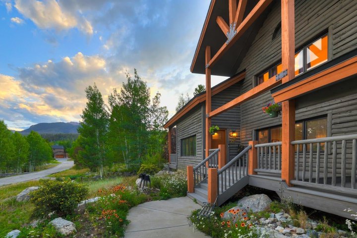 Wraparound deck and gardens