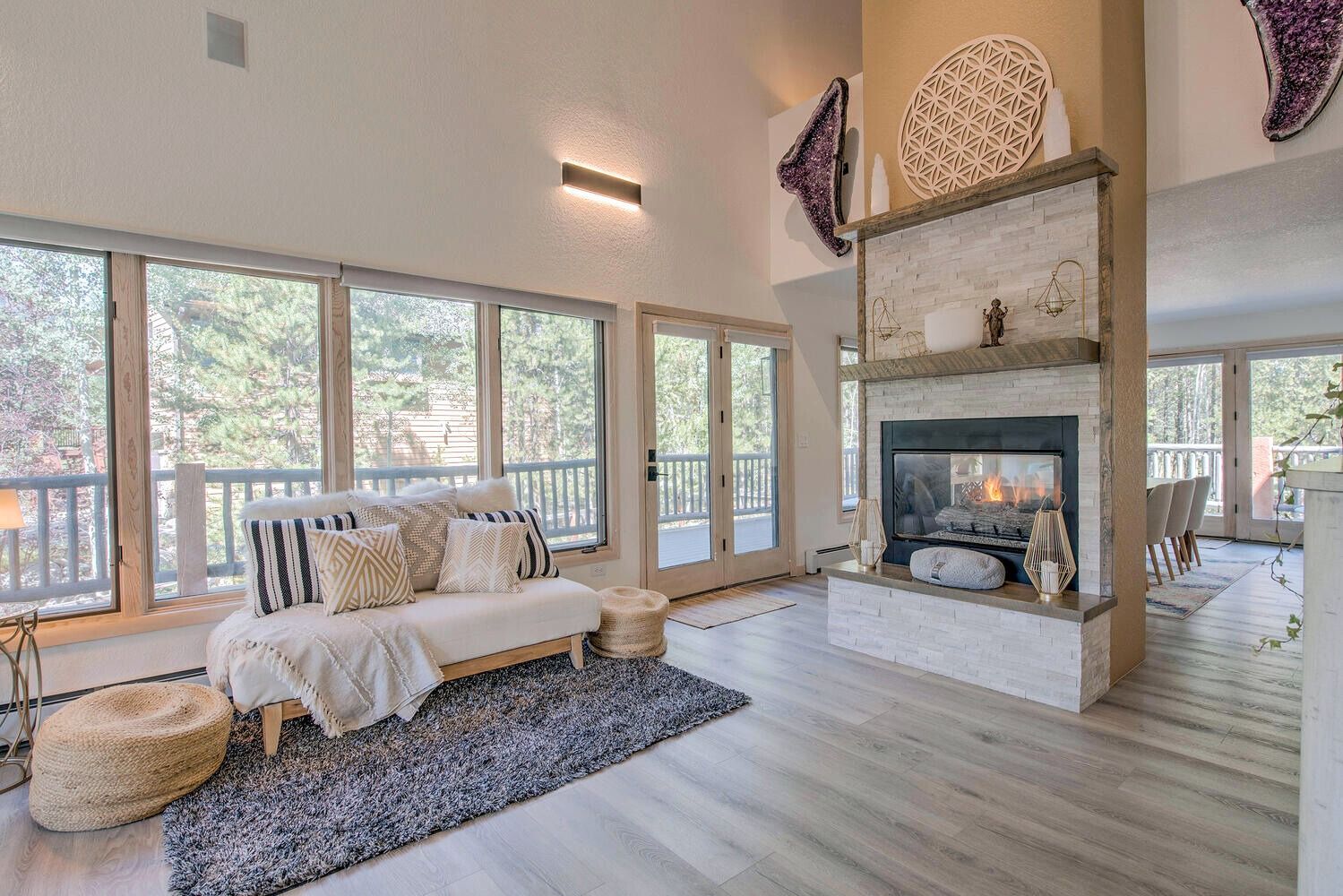 Great room with fireplace
